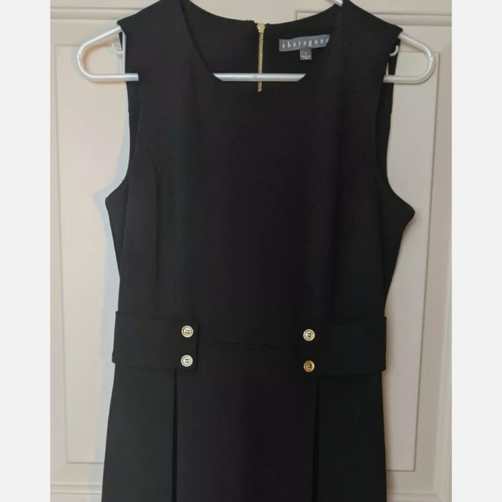 Women's Black Sleeveless Shift Sheath Dress